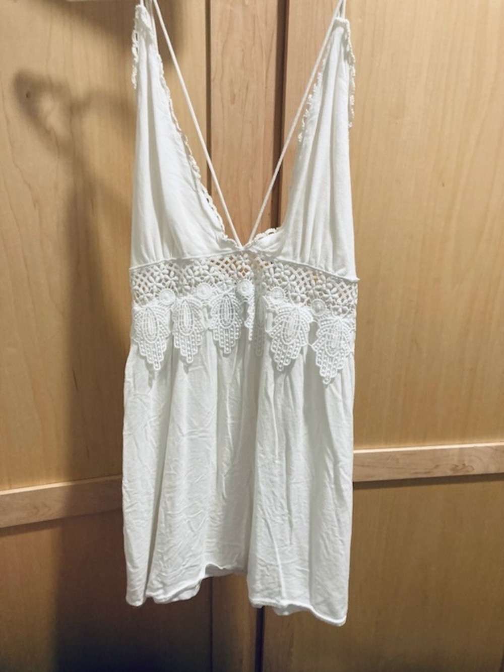 Forever 21 White Crochet Detail Mini Dress
